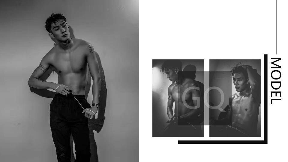 肌理史诗男性模特专业形象介绍PPT模板0