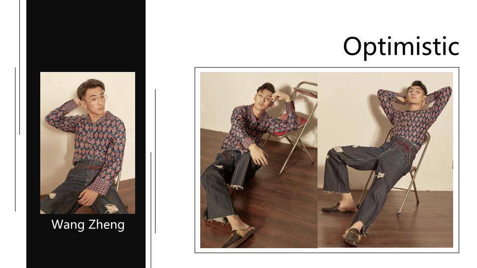 肌理史诗男性模特专业形象介绍PPT模板6