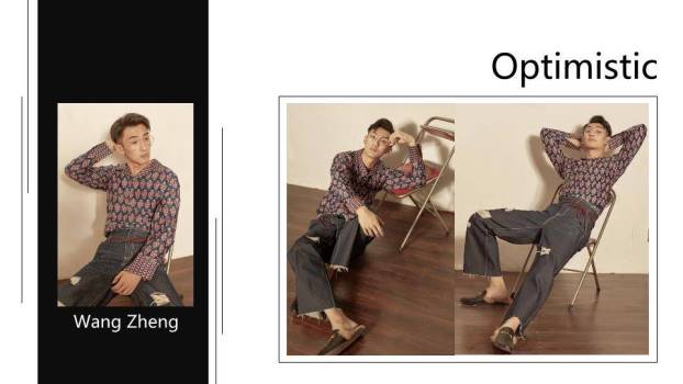 肌理史诗男性模特专业形象介绍PPT模板6