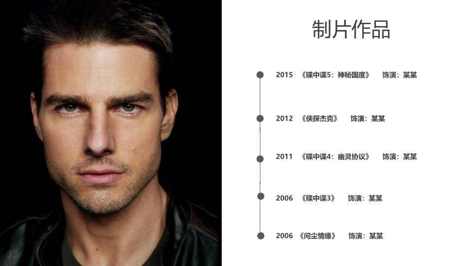 极致面容明星硬核介绍PPT模板6