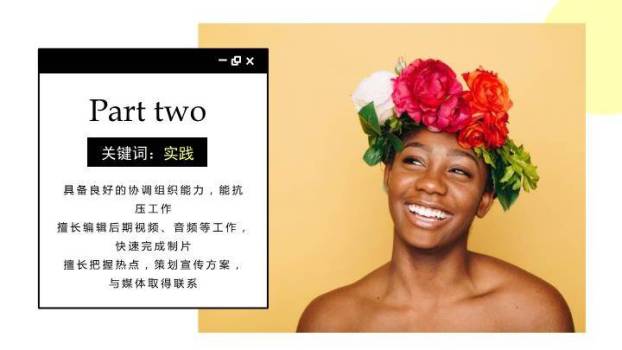 黄圆律动主持人个性求职介绍PPT模板4