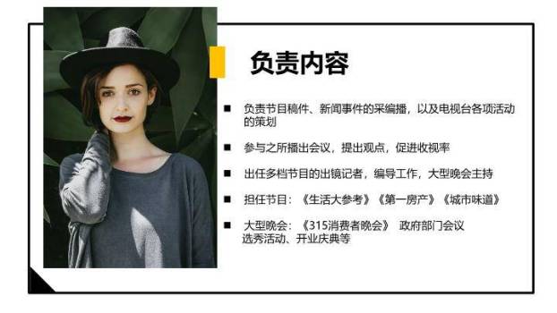 粉黛知音主持人气质介绍PPT模板2