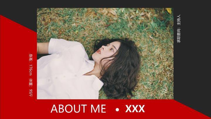 三角筑梦主持人艺术化介绍PPT模板0