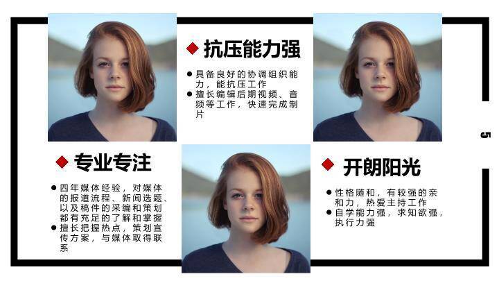 三角筑梦主持人艺术化介绍PPT模板6