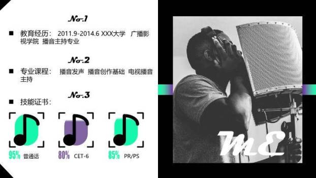 未来声场主持人科技感介绍PPT模板2