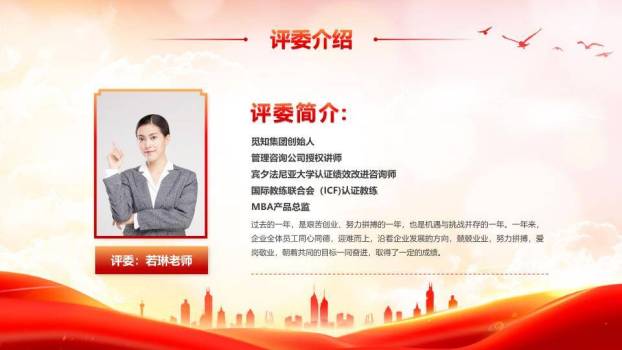 红绸飞扬城市剪影励志演讲PPT模板8