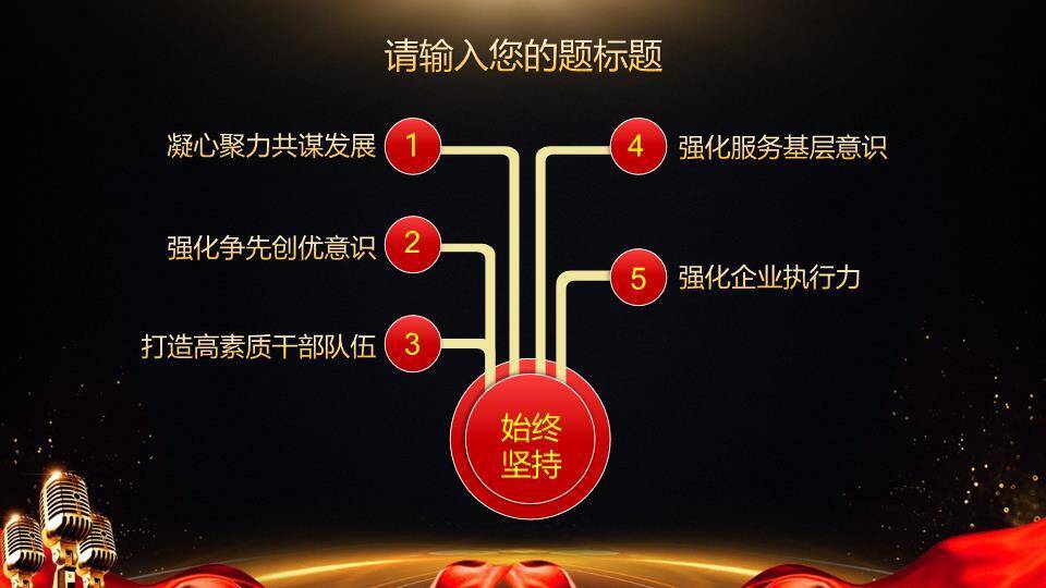 黑金螺旋音响员工演讲晚会PPT模板7