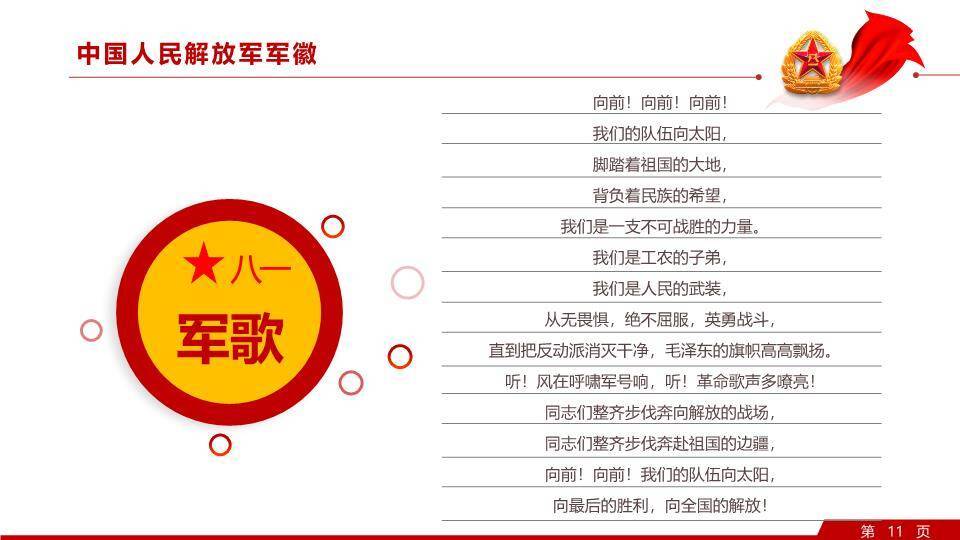 八一建军节军魂军史PPT模板2