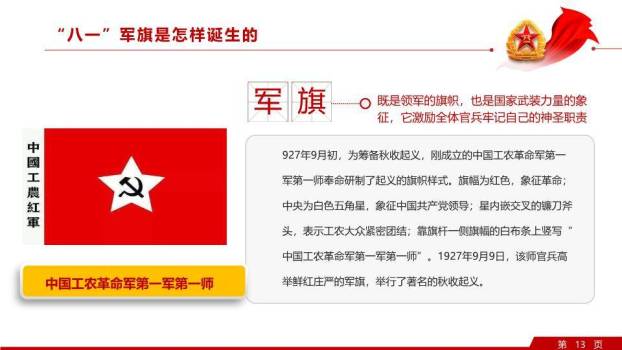 八一建军节军魂军史PPT模板4