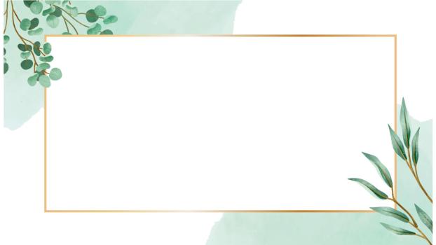 绿色小清新植物边框PPT背景图片0