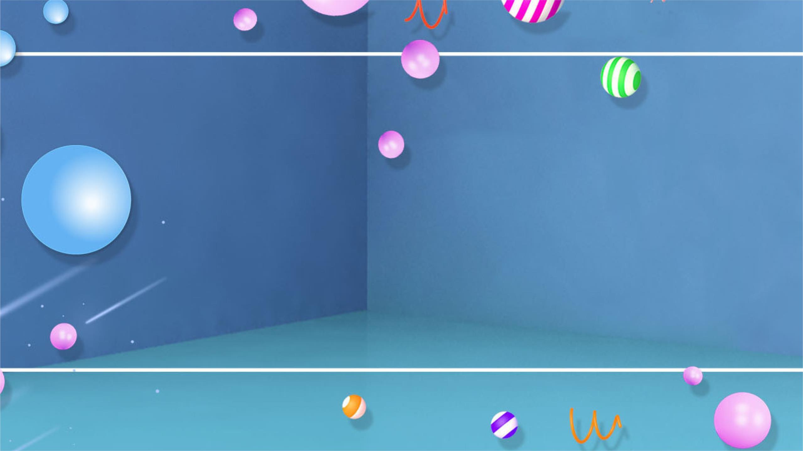 蓝色微立体空间球体PPT背景图片0