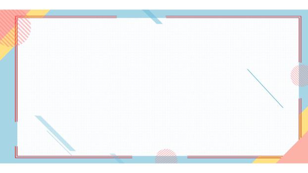 彩色孟菲斯风几何边框PPT背景图片0