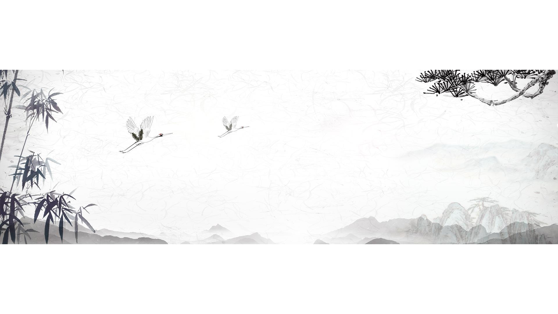 黑色中国风水墨竹影PPT背景图片0