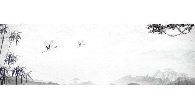 黑色中国风水墨竹影PPT背景图片0