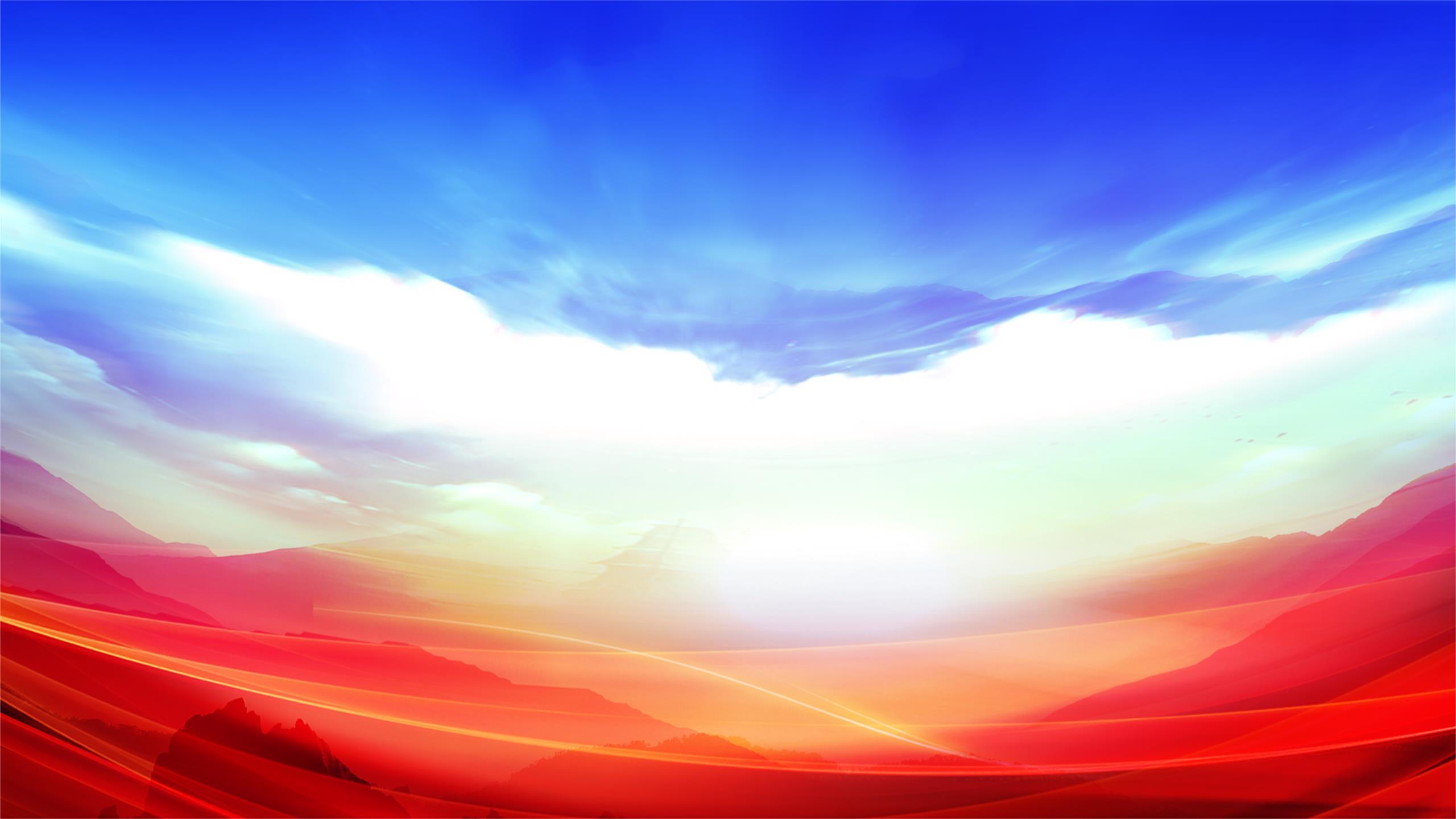 红色中国风壮丽山河PPT背景图片0