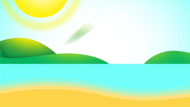 绿色卡通风格自然风景PPT背景图片0