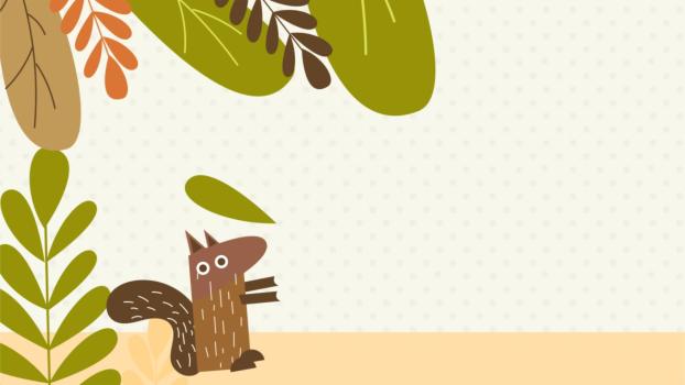 棕色卡通风格松鼠森林PPT背景图片0