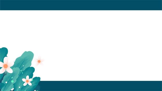 青色小清新花卉PPT背景图片0