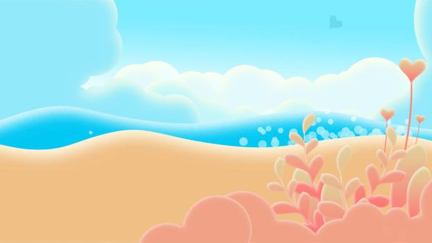 蓝色卡通风格星空星球PPT背景图片0