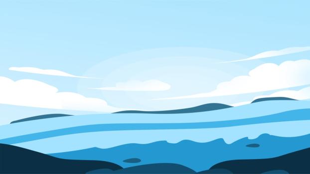 蓝色简约风海洋风光PPT背景图片0