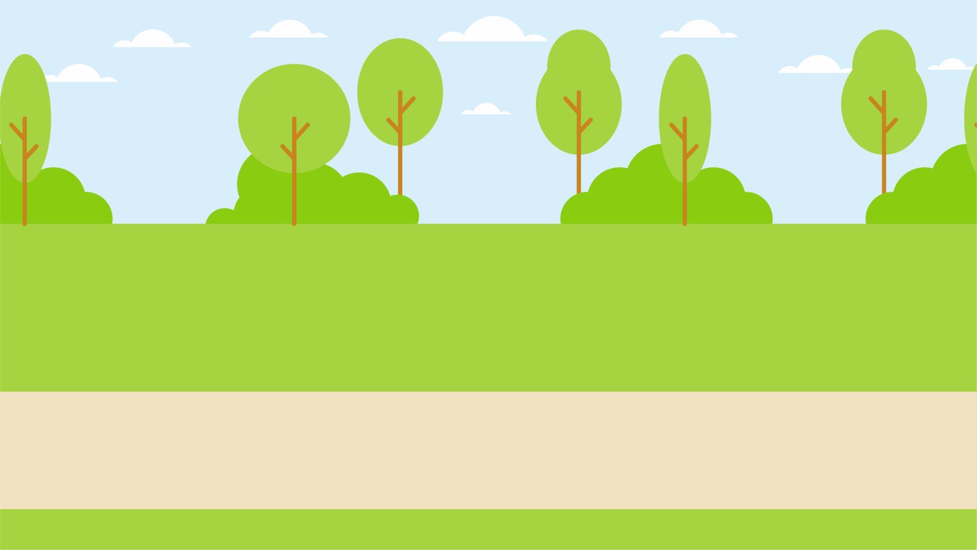 绿色卡通风格森林PPT背景图片0