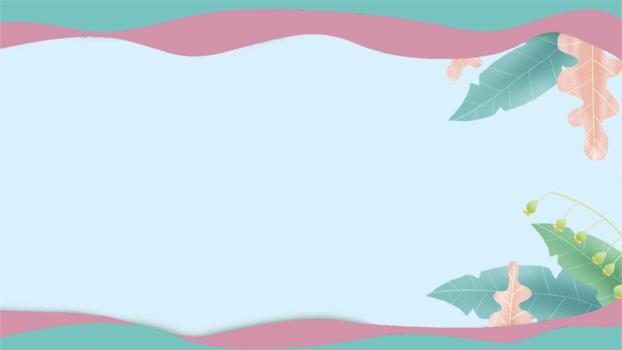 粉色小清新植物边框PPT背景图片0