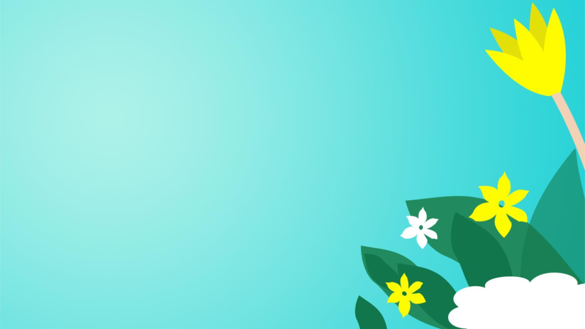 黄色卡通风格花卉PPT背景图片0