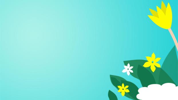 黄色卡通风格花卉PPT背景图片0