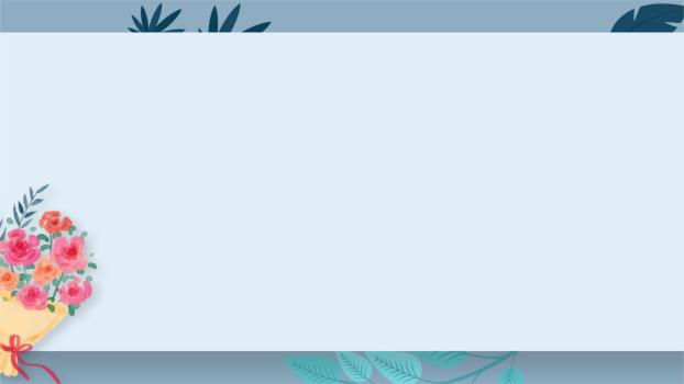 手绘水彩花束点缀PPT背景0