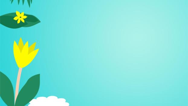 明黄小花春日氛围PPT背景0