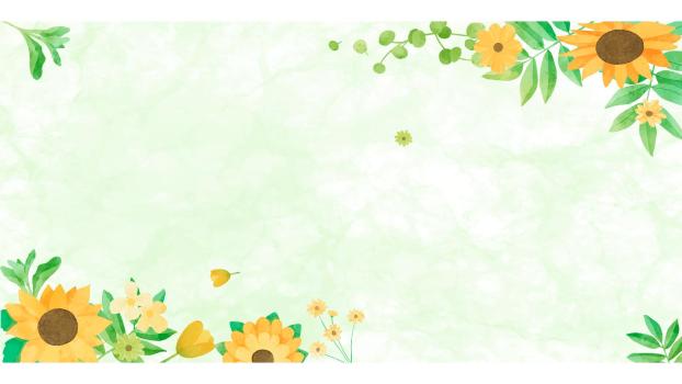 绿色小清新花卉PPT背景图片0