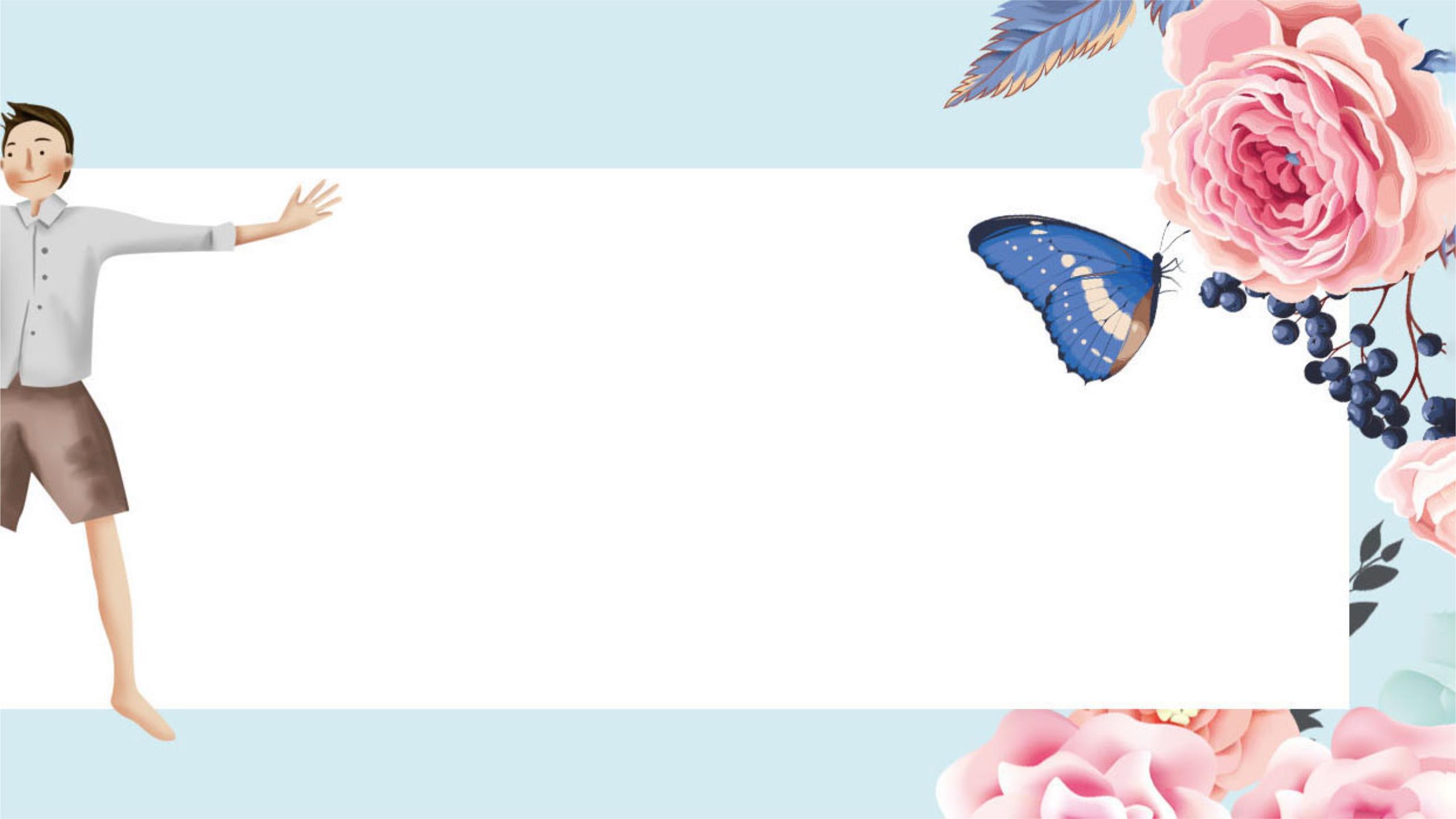 粉色卡通风格人物PPT背景图片0