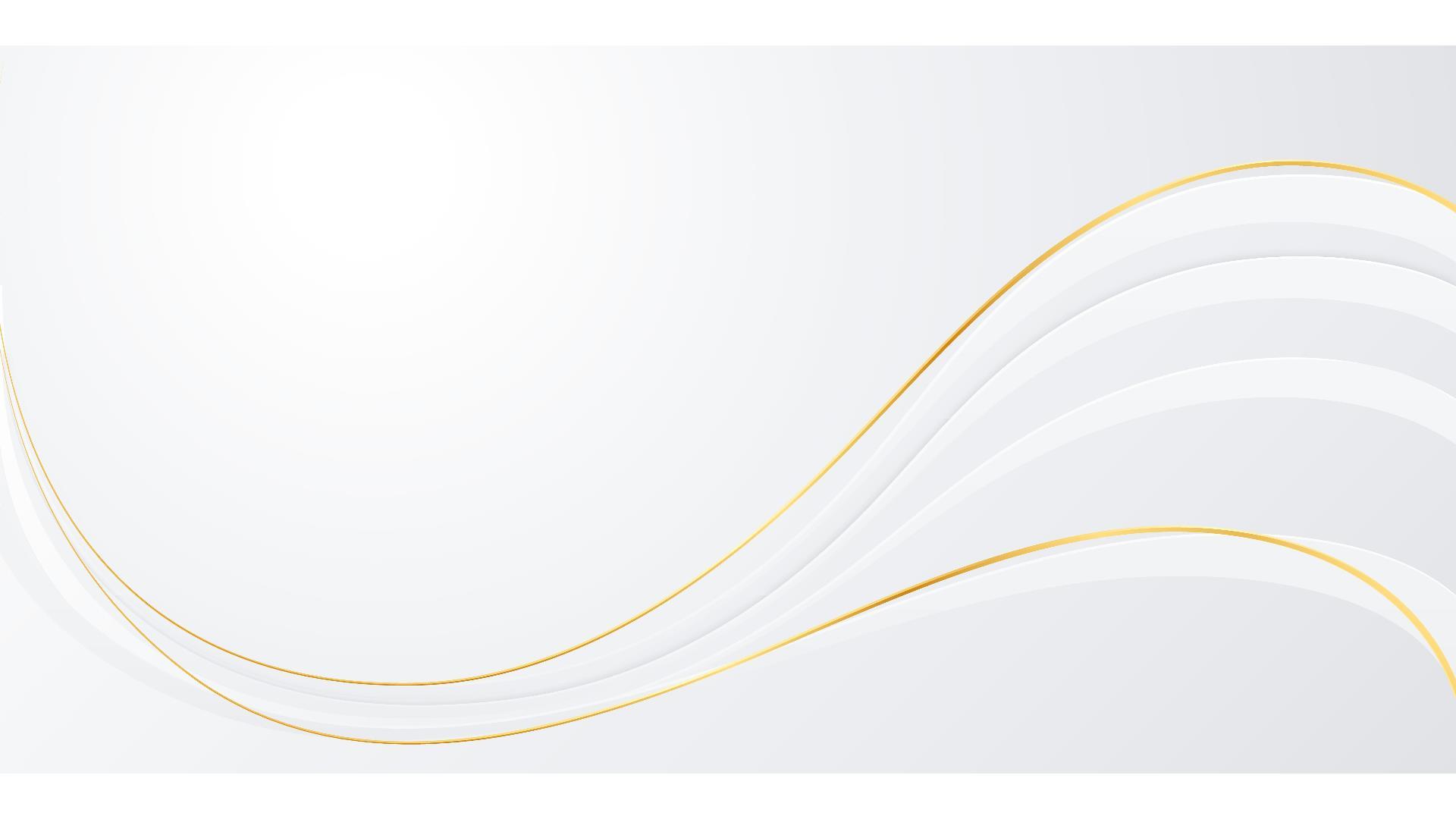 白色简约风金色波浪PPT背景0