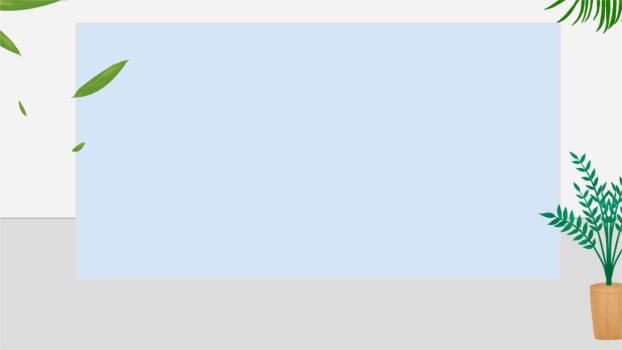 绿色小清新植物盆栽PPT背景0