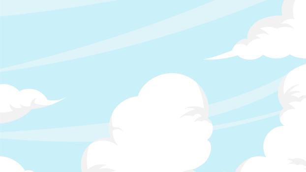 蓝色卡通风格白云天空PPT背景0