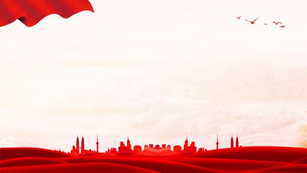 红色中国风天安门华表PPT背景0