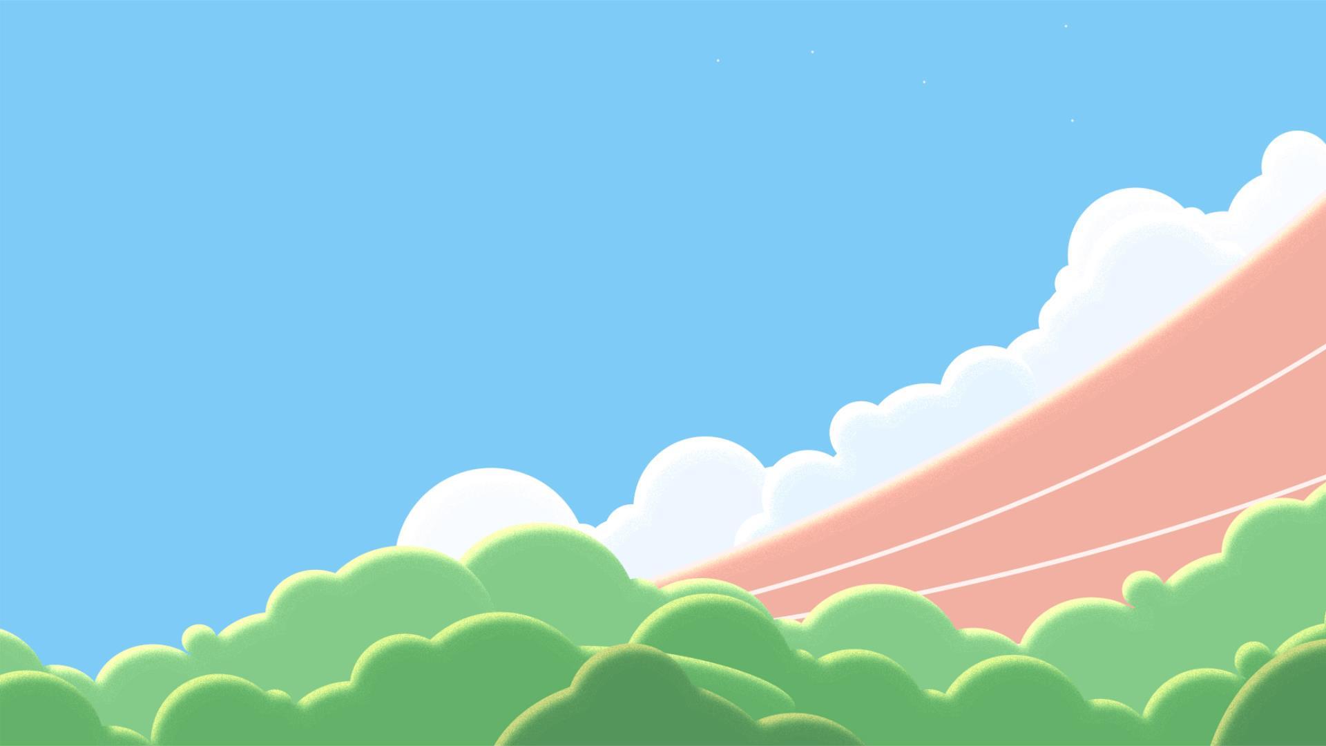 绿色卡通风格自然课堂PPT背景0