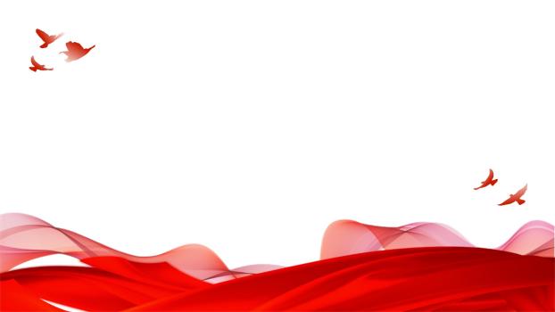 红色动感波浪与和平鸽PPT背景0
