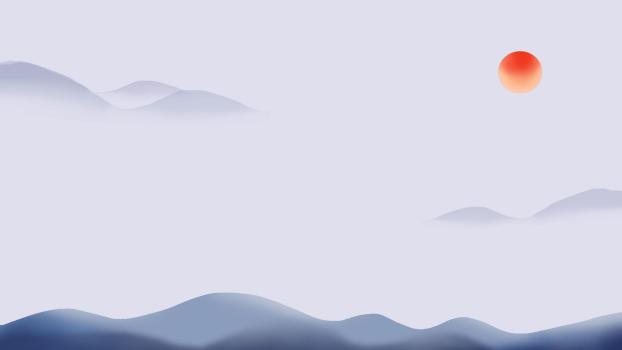 灰色中国风极简山水PPT背景0