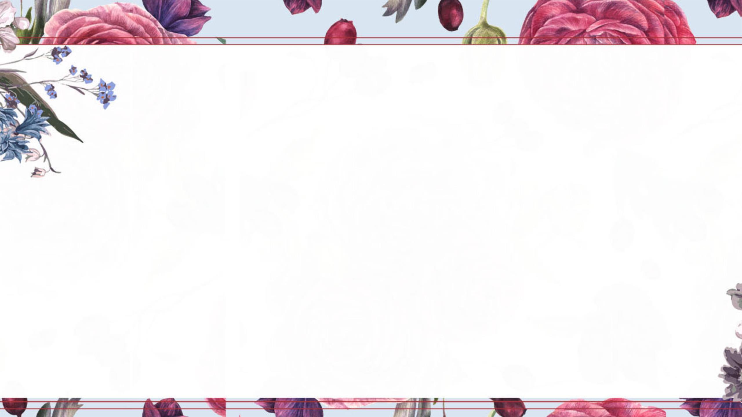 粉色小清新手绘花卉PPT背景0