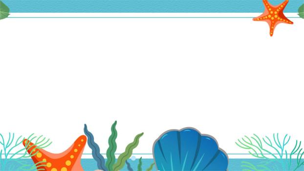蓝色卡通风格海底世界PPT背景0
