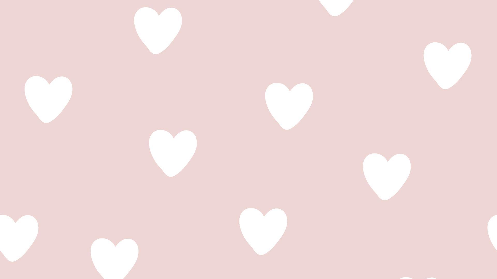粉色小清新爱心点缀PPT背景0
