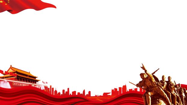 红色中国风天安门红旗PPT背景0