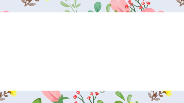 粉色小清新花卉边框PPT背景0