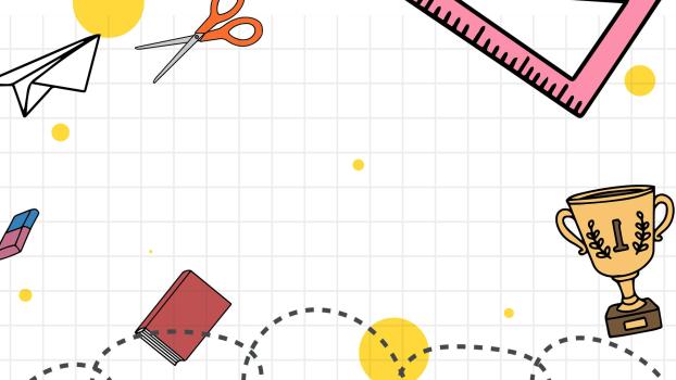 白色卡通风格学习文具PPT背景0