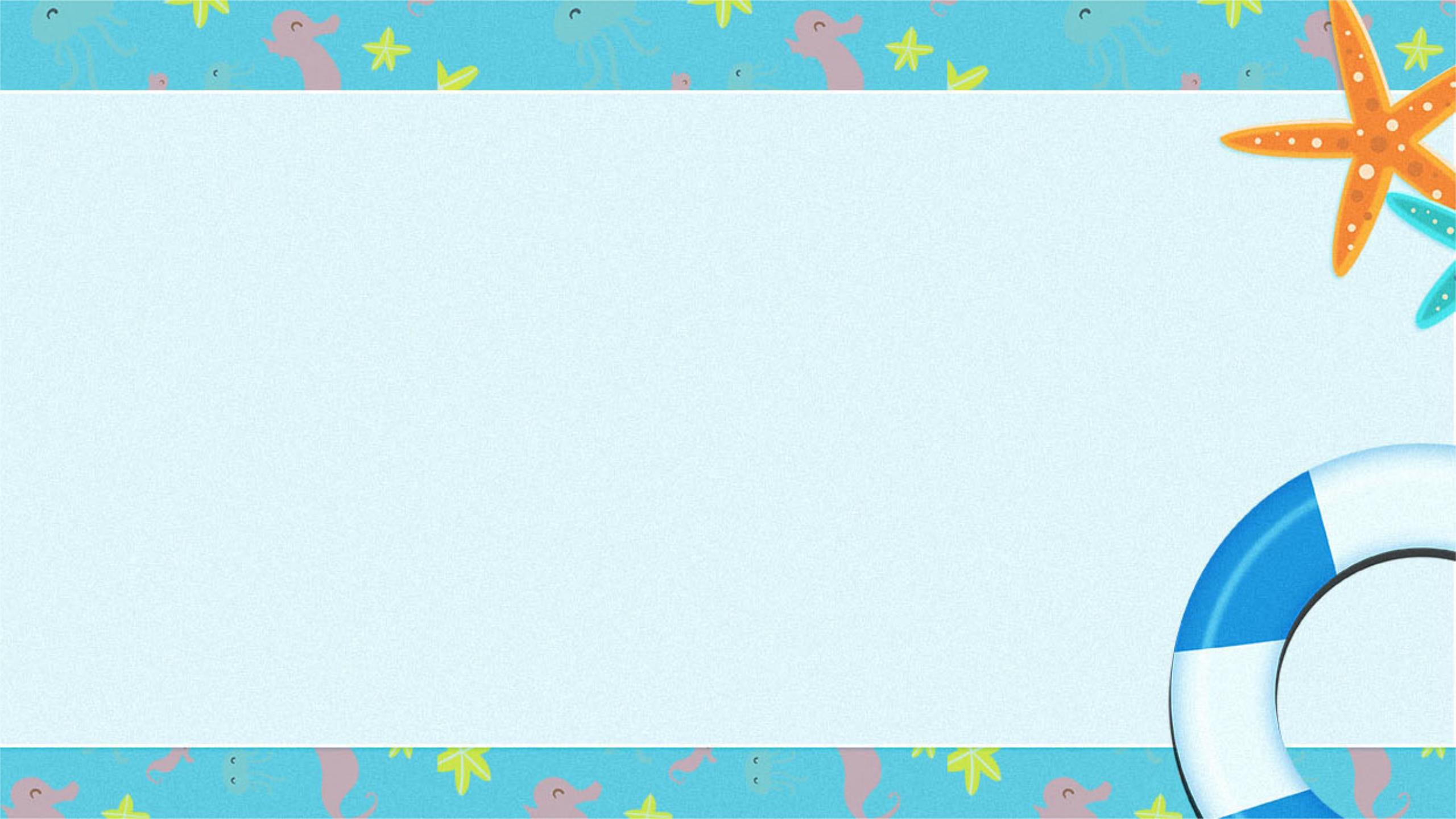 蓝色卡通风格海洋主题PPT背景0