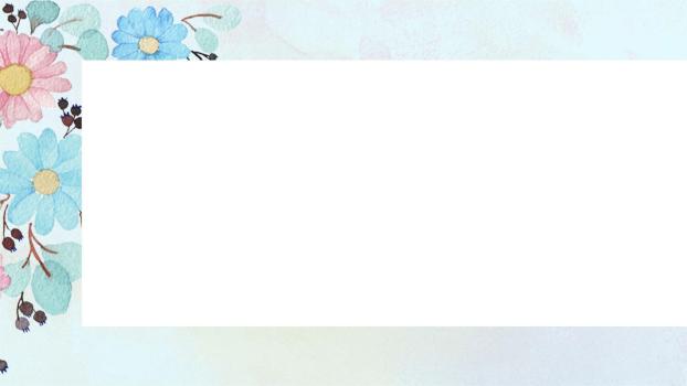 蓝色小清新水彩花卉PPT背景0