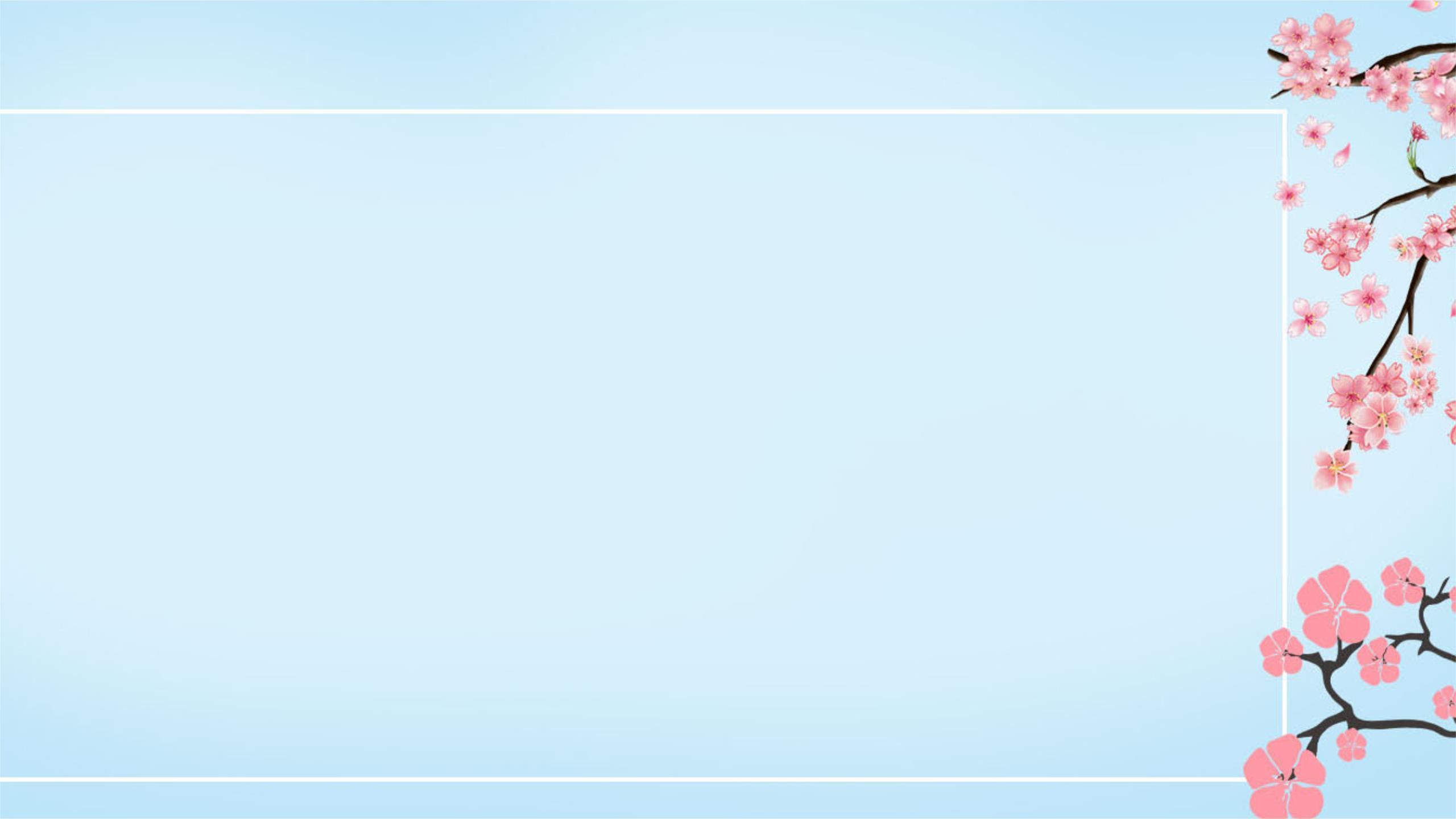 粉色小清新樱花枝条PPT背景0