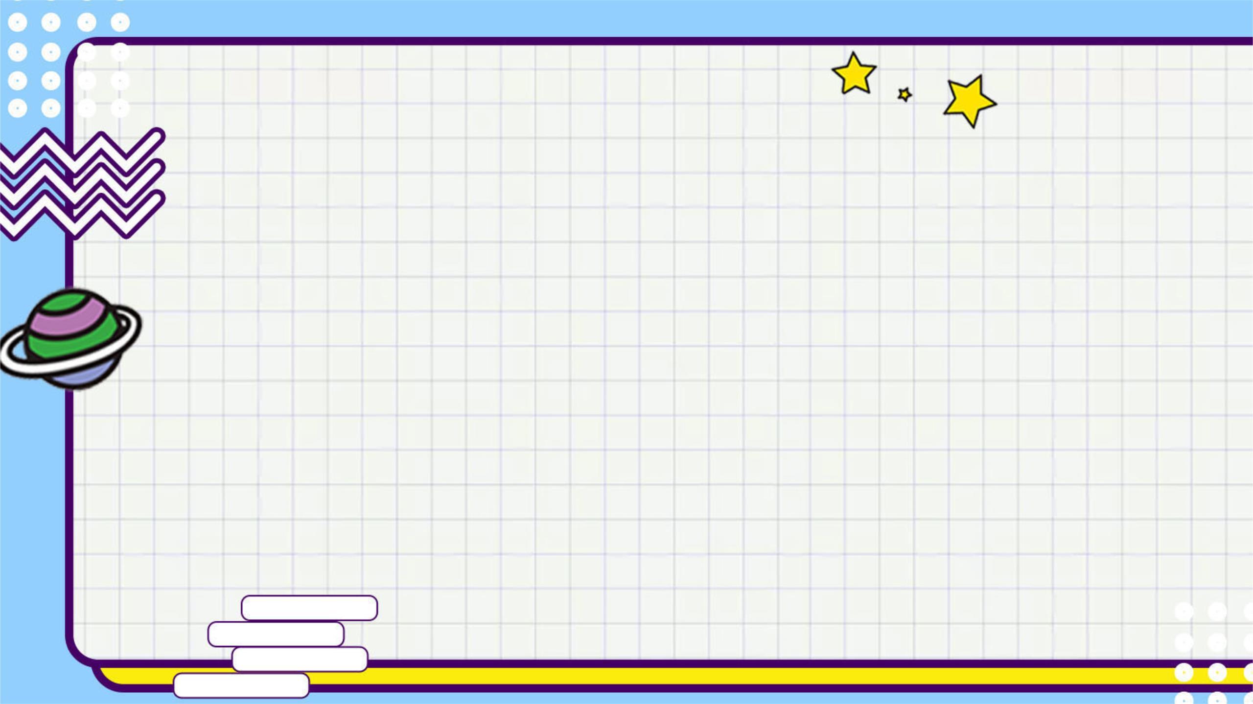 蓝色卡通风格星球手账PPT背景0