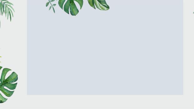 绿色小清新水彩叶边PPT背景0